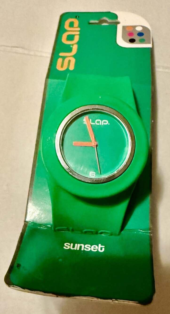 Slap Watch Sunset Green Silicone Slap Band Quartz Analog Watch